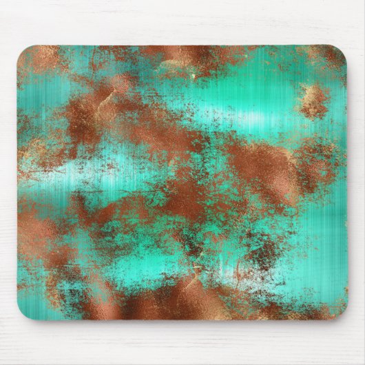 Turquoise Roest Abstract Muismat (Voorkant)