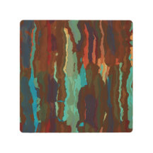 Turquoise, Roest en Blauw Abstract