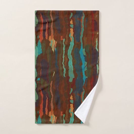 Turquoise, Roest en Blauw Abstract Bad Handdoek (Handdoek)