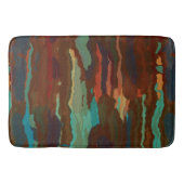 Turquoise, Roest en Blauw Abstract Badmat (Voorkant)