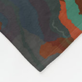 Turquoise, Roest en Blauw Abstract Fleece Deken (Hoek)