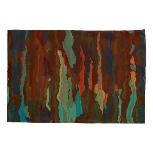 Turquoise, Roest en Blauw Abstract Kussensloop (Achterkant)