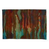 Turquoise, Roest en Blauw Abstract Kussensloop (Voorkant)