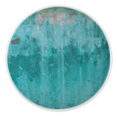 turquoise roest keramische knop (Voorkant)