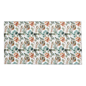 Turquoise Roest Sage Groen Bruine Bladeren Herfst Kussensloop (Achterkant-Links)