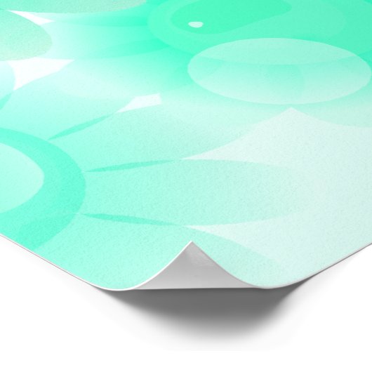 Turquoise romantische  bloemen poster (Hoek)