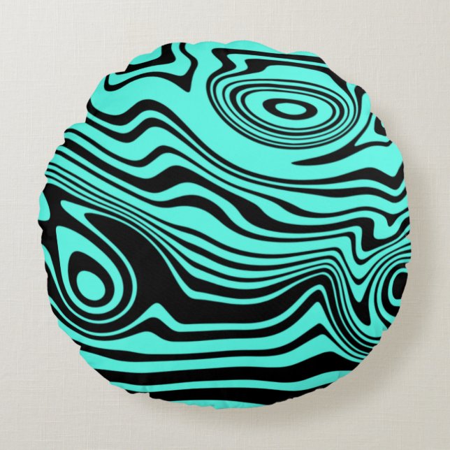 Turquoise ronde kussen uw kleuren (Voorkant)