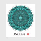 Turquoise ronde mandala elegant sticker (Vel)
