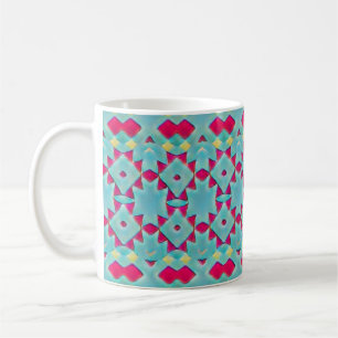 Turquoise, Rood en Geel Verweerd Zuidwesten Koffiemok