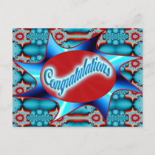 turquoise rood gefeliciteerd briefkaart