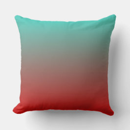 Turquoise Rood Ombre Kussen