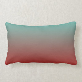 Turquoise Rood Ombre Kussen