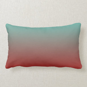 Turquoise Rood Ombre Kussen