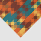 Turquoise, rood, oranje en geel geometrisch tissuepapier (Detail)