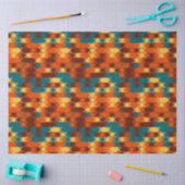 Turquoise, rood, oranje en geel geometrisch tissuepapier (Craft)