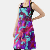 Turquoise rood Paarse vet krijtdamast Schort (Insitu)