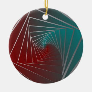 turquoise rood spinnen keramisch ornament
