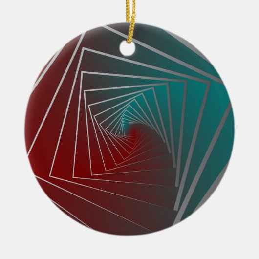 turquoise rood spinnen keramisch ornament (Voorkant)