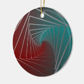 turquoise rood spinnen keramisch ornament (Links)
