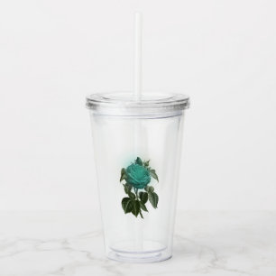 Turquoise Roos Acryl Drinkbeker
