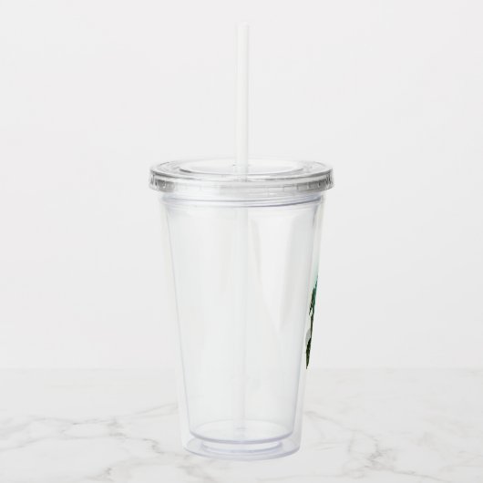  Turquoise Roos Acryl Drinkbeker (Rechts)