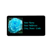 Turquoise Roos Adresetiketten Etiket (Voorkant)