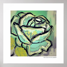 Turquoise Roos Elegant Spring Poster Art Print
