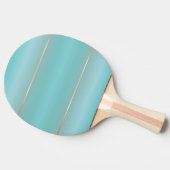 Turquoise Roos Gold Stripes Tafeltennisbatje (Zijkant)