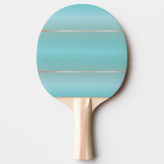 Turquoise Roos Gold Stripes Tafeltennisbatje (Voorkant)