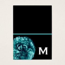 Turquoise Roos Monogram Cadeau Labels of vouw een  Visitekaartjes