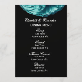 Turquoise Roos Wedding Menu