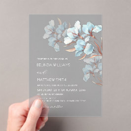 Turquoise Rose Gold Artistic Flowers  Invitation Acryl Uitnodigingen