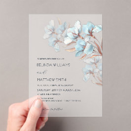 Turquoise Rose Gold Artistic Flowers  Invitation Acryl Uitnodigingen