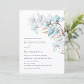 Turquoise Rose Gold Artistic Flowers  Invitation Kaart (Staand voorkant)