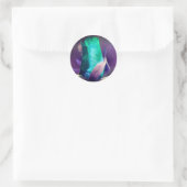 Turquoise Rosebud Flower Abstract Ronde Sticker (Tas)