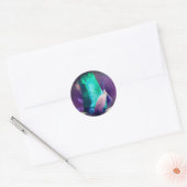 Turquoise Rosebud Flower Abstract Ronde Sticker (Envelop)