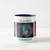 Turquoise Rosebud Flower Art gepersonaliseerd Tweekleurige Koffiemok (Center)