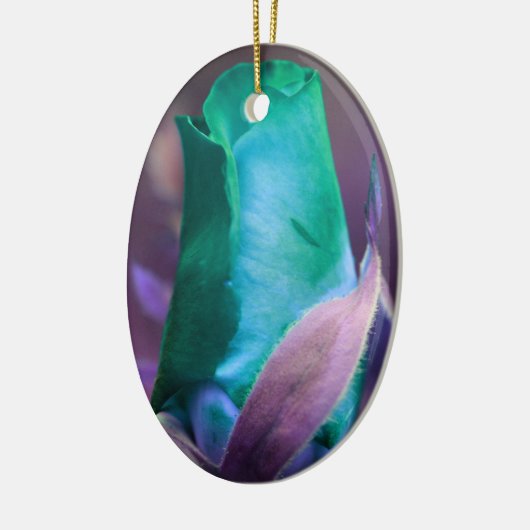 Turquoise Rosebud Flower Ornament (Links)