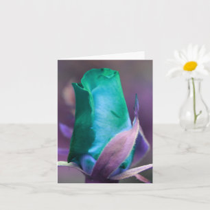 Turquoise Rosebud Flower Photography Note Kaart