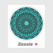 Turquoise Round Mandala elegant Sticker (Vel)