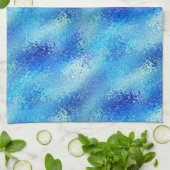 Turquoise & Royal Blue Artistic Abstract Texture Theedoek (Gevouwen)