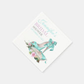 Turquoise & Roze Bruidsfeest Schoen & Roos Servetten (Hoek)