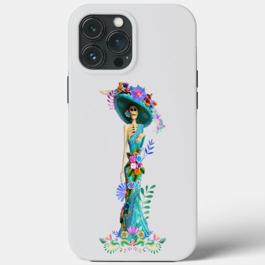 Turquoise & Roze dag van de dode legant Catrina Case-Mate iPhone Case (Achterkant)