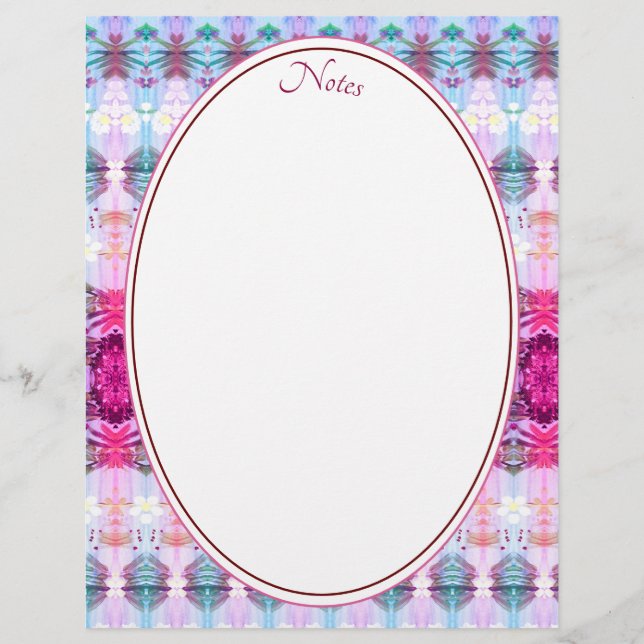 Turquoise roze en wit briefhoofd (Voorkant)