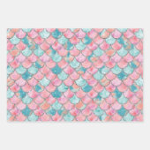 Turquoise-, roze- en zilverZeemeerminnen Inpakpapier Vel (Voorkant 2)