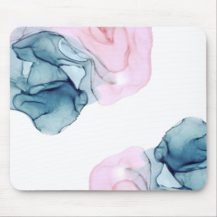 Turquoise & Roze Etherische Inkt Fantasie Trendy G Muismat