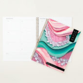 Turquoise roze glamoureuze glitter nieuw jaar planner (Display)