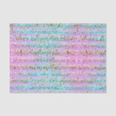 turquoise & roze glitter Sparkles Stripes Tissuepapier (Voorkant)