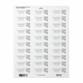Turquoise Roze Gouden Bloem |  Trouwen Etiket (Full Sheet)