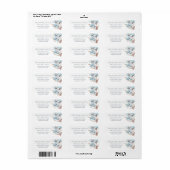 Turquoise Roze Gouden Bloem | Trouwlabel Etiket (Full Sheet)